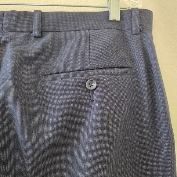 Perry Ellis Dress Pants Gray Dark Flat Front Men Size 36x34 Polyester Blend - Picture 8 of 12